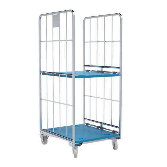 Nestbare Rolcontainer Ergo 1460 Kunststof 2-zijdig met Plank