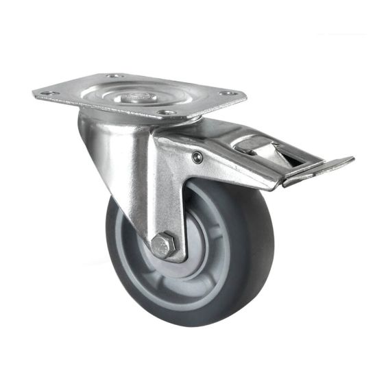 Zwenkwiel met Rem Ø100 mm PP/TPE Zwart 135 kg