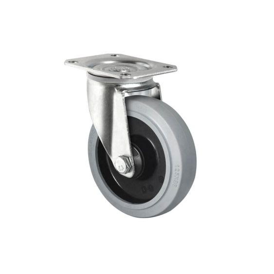 Zwenkwiel Ø125 mm PA/RU Grijs 200 kg
