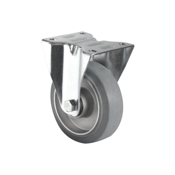 Bokwiel Ø125 mm Alu/Elastiek Grijs 250 kg