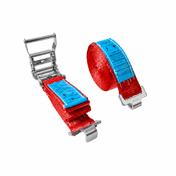 Spanband 50 mm 1,8 ton 7M Rood met F-track Fitting
