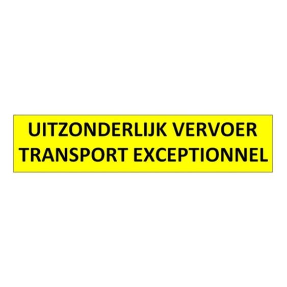 Bord "Uitzonderlijk vervoer" en "Transport exceptionnel" 1250x300x2 mm