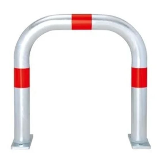 Beschermbeugel met Voetplaat Grijs/Rood 500x500xØ60 mm