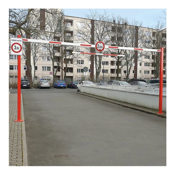 Doorgang- en Hoogtebegrenzer Rood/Wit 7230x3010 mm