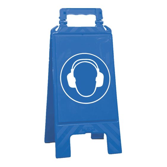 Waarschuwingsbord blauw gehoorbescherming verplicht