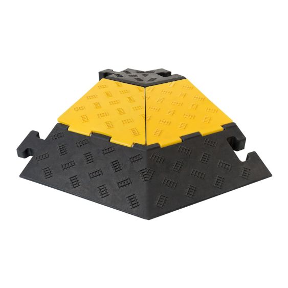 Hoek Links 45° Kabelbeschermer 3 Kanalen Groot met Deksel