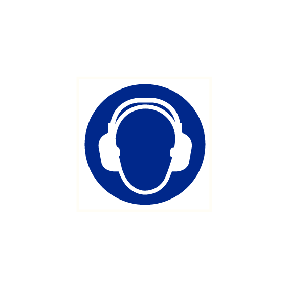 Gehoorbescherming verplicht vinyl sticker Ø 200 mm