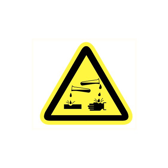 Bijtende stoffen vinyl sticker 200 mm