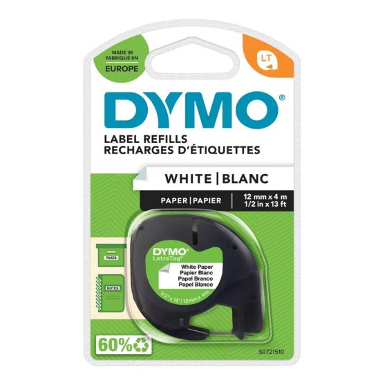 Dymo Etiketteertape 12 mm Papier Wit S0721510 / 91200