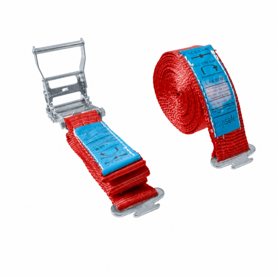 Spanband 50 mm. 1,2 ton 3M Rood met E-track fitting (Spanband)