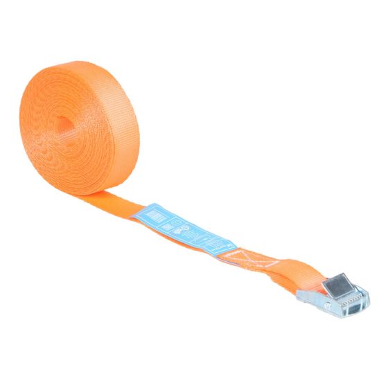 Spanband met Gesp 25 mm 10M Oranje - Verzinkte Klemgesp