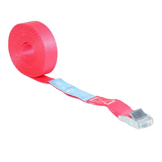 Spanband met Gesp 25 mm 3M Rood - Verzinkte Klemgesp