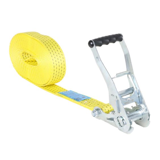 Spanband met Ratel 50 mm 5 ton 11M Geel Blokratel