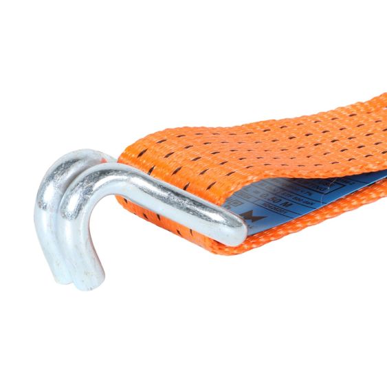 Spanband 50 mm 5 ton 2,5M Oranje met Spitshaken