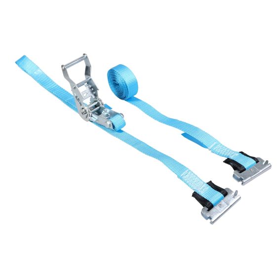 Spanband 25 mm 1,5 ton 6M Blauw met sleufgatfitting