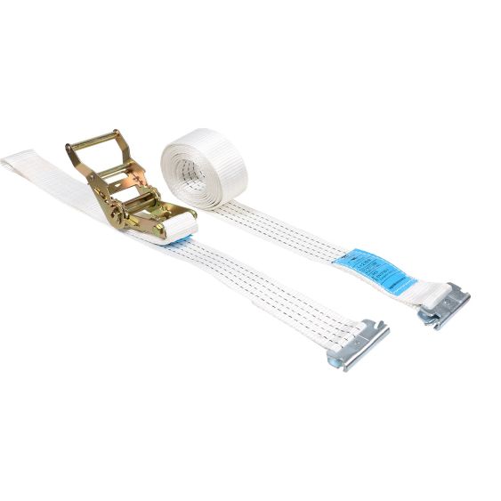 Spanband 50 mm 2 ton met sleufgatfitting - 8 m wit