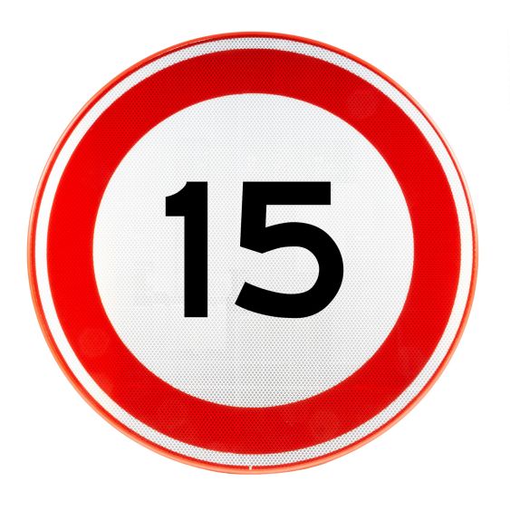 Verkeersbord RVV A01-15 Max 15 km/u Ø60 cm