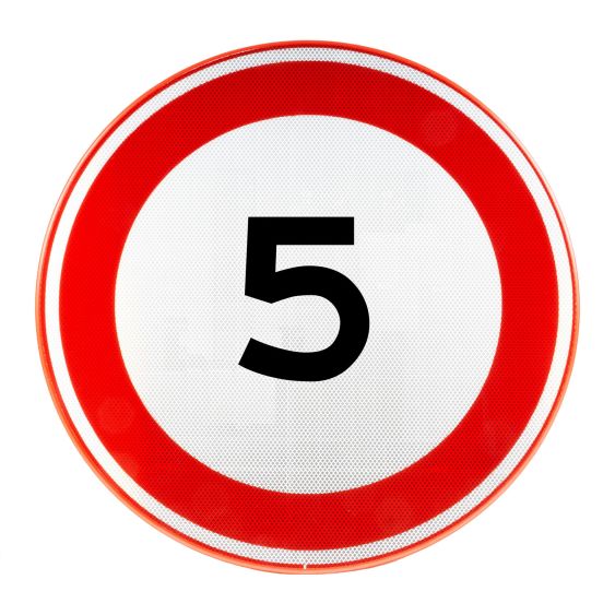 Verkeersbord RVV A01-5 Max 5 km/u Ø60 cm