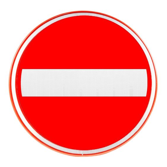 Verkeersbord RVV C02 Eenrichtingsweg Verboden in te Rijden Ø80 cm