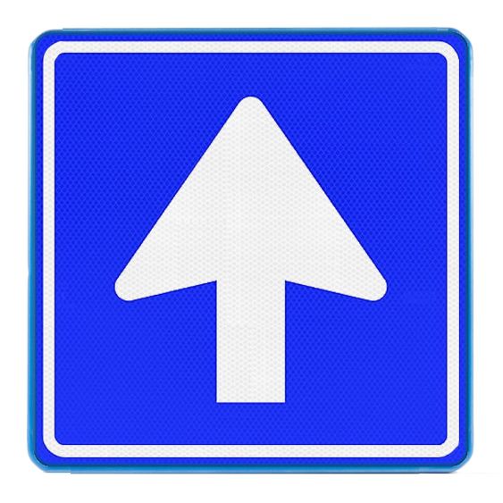 Verkeersbord RVV C03 Eenrichtingsweg Inrijdbaar 60 x 60 cm