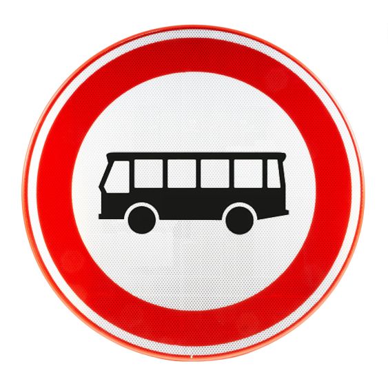 Verkeersbord RVV C07a Gesloten voor Bussen Ø 80 cm