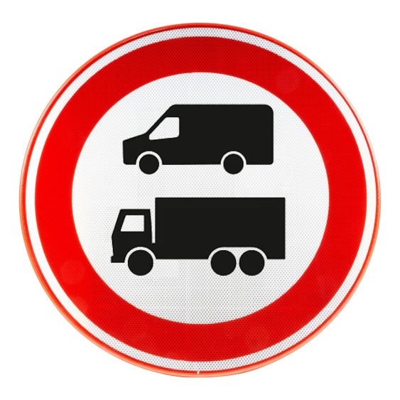 Verkeersbord RVV C07b Gesloten voor Vrachtwagens en Bussen Ø 60 cm