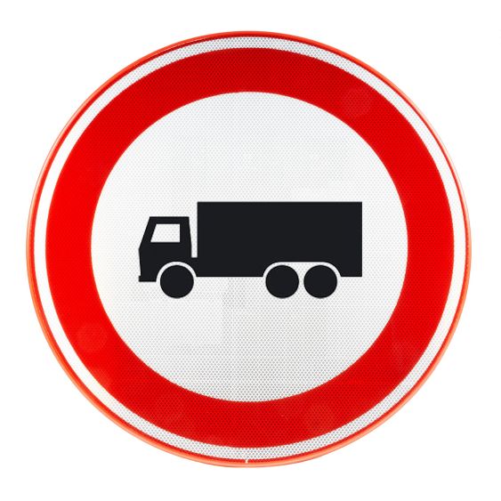 Verkeersbord RVV C07 Gesloten voor Vrachtwagens Ø 60 cm