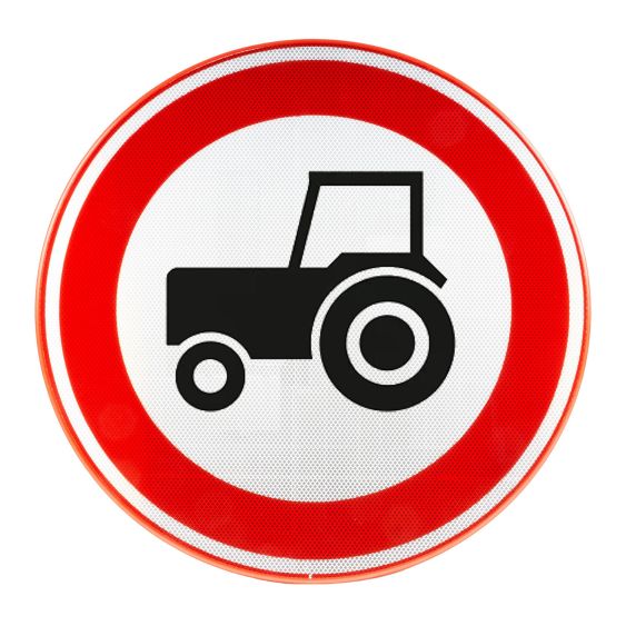Verkeersbord RVV C08 Gesloten voor Tractoren Ø 60 cm