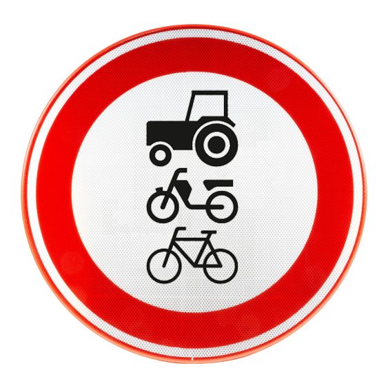 Verkeersbord RVV C09 Gesloten voor Ruiters, Vee, Tractoren Ø 80 cm