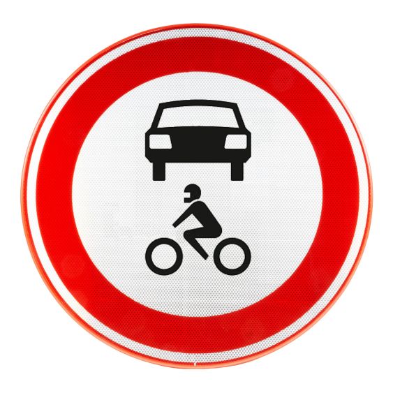 Verkeersbord RVV C12 Gesloten voor alle motorvoertuigen Ø 60 cm