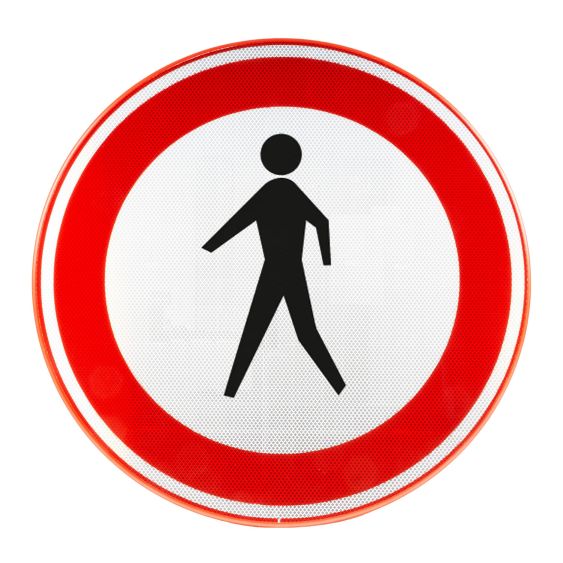 Verkeersbord RVV C16 Gesloten voor voetgangers Ø 80 cm