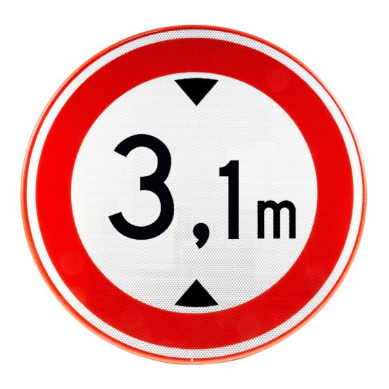 Verkeersbord RVV C19 Gesloten voor voertuigen hoger dan X Ø 60 cm