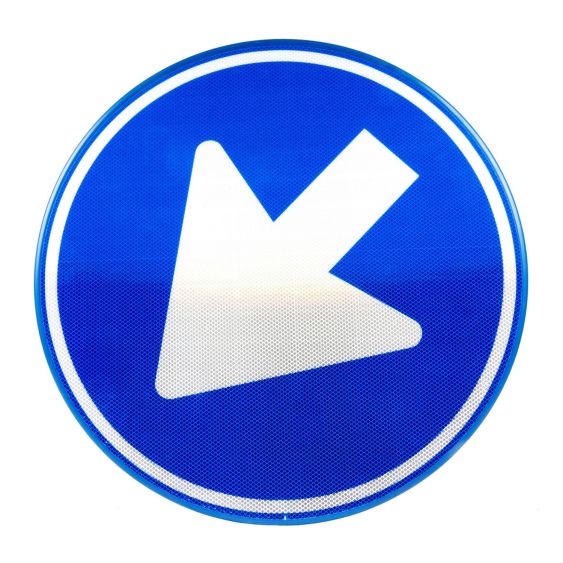 Verkeersbord RVV D02-LO Pijl links passeren Ø 40 cm