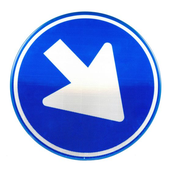 Verkeersbord RVV D02-RO Pijl rechts passeren Ø 60 cm
