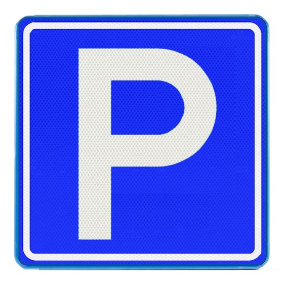 Verkeersbord RVV E04 Parkeerplaats 80 x 80 cm