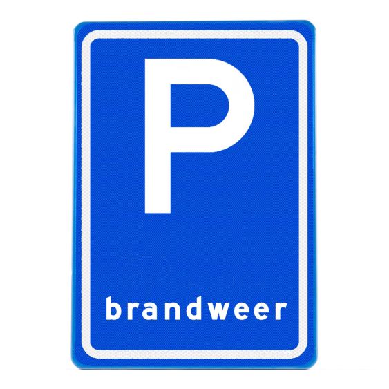 Verkeersbord RVV E08-12 Parkeerplaats brandweer 60 x 40 cm