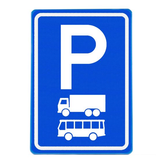 Verkeersbord RVV E08-2 Parkeerplaats bussen en vrachtwagens 60 x 40 cm