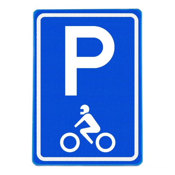 Verkeersbord RVV E08-6 Parkeerplaats motoren 60 x 40 cm