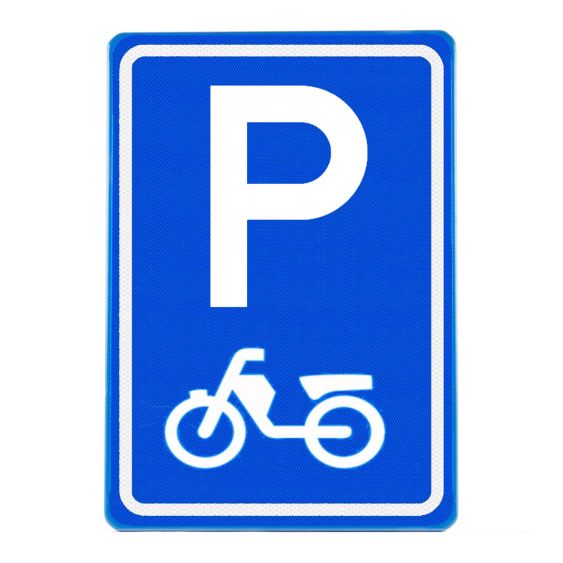 Verkeersbord RVV E08-7 Parkeerplaats bromfietsen 60 x 40 cm