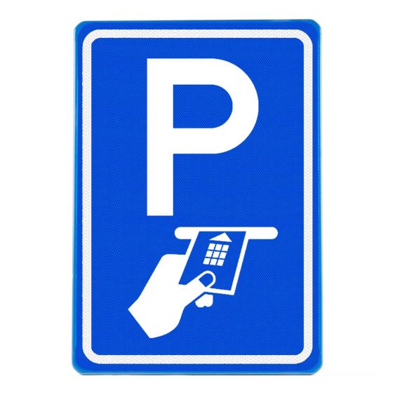Verkeersbord RVV E102 Parkeerplaats betaaldparkeren pin 60 x 40 cm