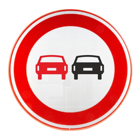 Verkeersbord RVV F01 Inhaalverbod Ø60 cm