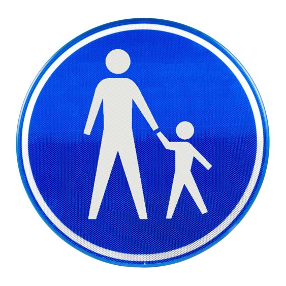 Verkeersbord RVV G07 Voetpad Ø80 cm
