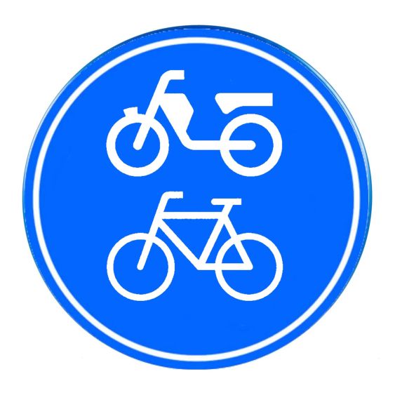 Verkeersbord RVV G12A (brom)fiets pad Ø80 cm