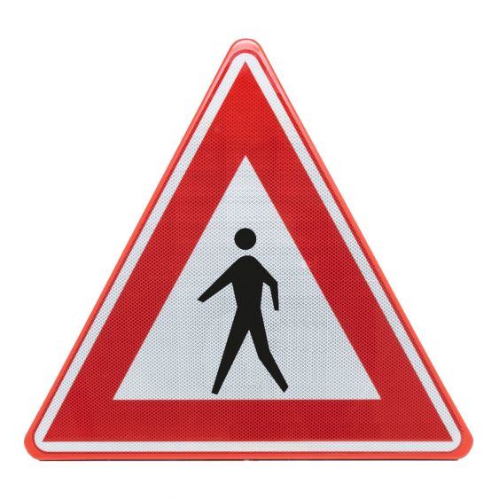Verkeersbord RVV J23 Waarschuwing voor voetgangers 70 cm