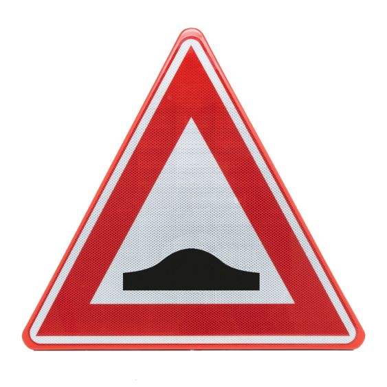 Verkeersbord RVV J38 Waarschuwing verkeersdrempel 70 cm