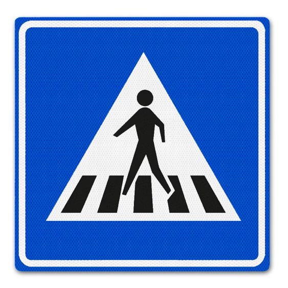 Verkeersbord RVV L02 Zebrapad 80 x 80 cm