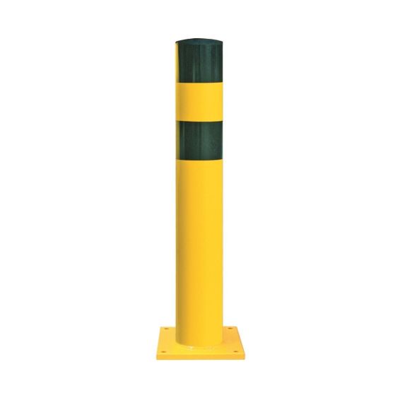 Aanrijdbeveiligingspaal geel bodemplaat - model XXL