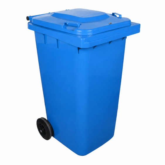 Afvalcontainer 240 liter Blauw met Hangslotvoorziening