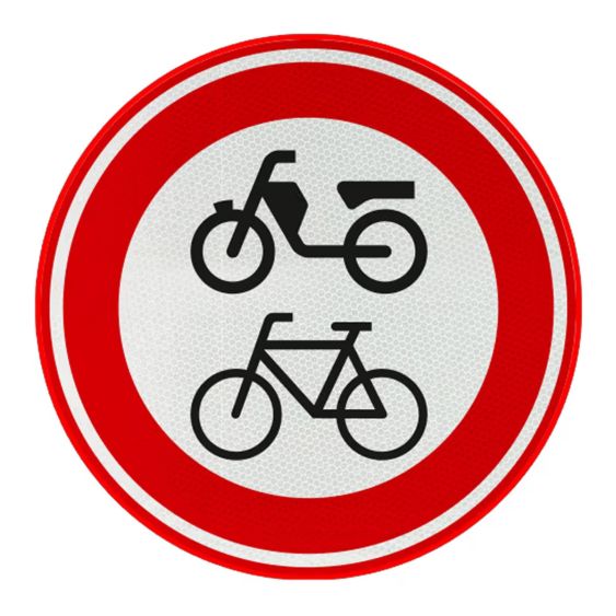 Verkeersbord RVV C15 Gesloten voor fietsers en bromfietsers Ø 60 cm