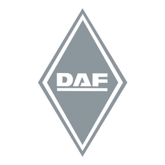 Stickers Hoekschild DAF Zilver 15 x 25 cm - Set 2 stuks